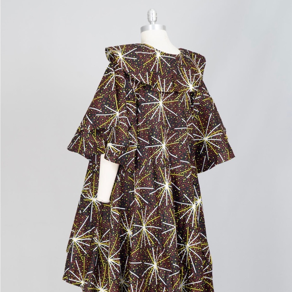 (NWOT) AFRICAN STYLE HIGH-LOW MULTI-COLOR PRINT TOP